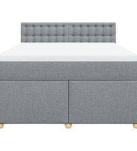 Boxspringbett mit Matratze Hellgrau 160x200 cm Stoff