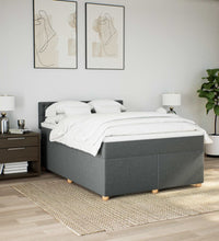 Boxspringbett mit Matratze Dunkelgrau 160x200 cm Stoff