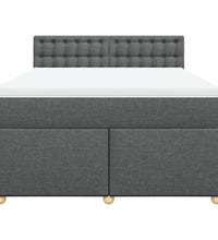Boxspringbett mit Matratze Dunkelgrau 160x200 cm Stoff