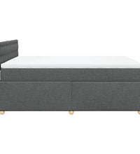 Boxspringbett mit Matratze Dunkelgrau 160x200 cm Stoff