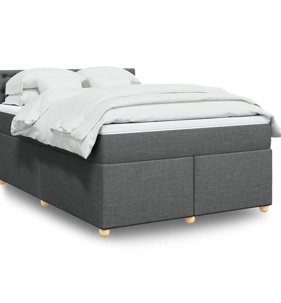 Boxspringbett mit Matratze Dunkelgrau 160x200 cm Stoff