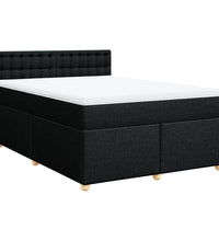 Boxspringbett mit Matratze Schwarz 160x200 cm Stoff