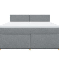 Boxspringbett mit Matratze Hellgrau 180x200 cm Stoff
