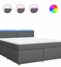 Boxspringbett mit Matratze Dunkelgrau 180x200 cm Stoff
