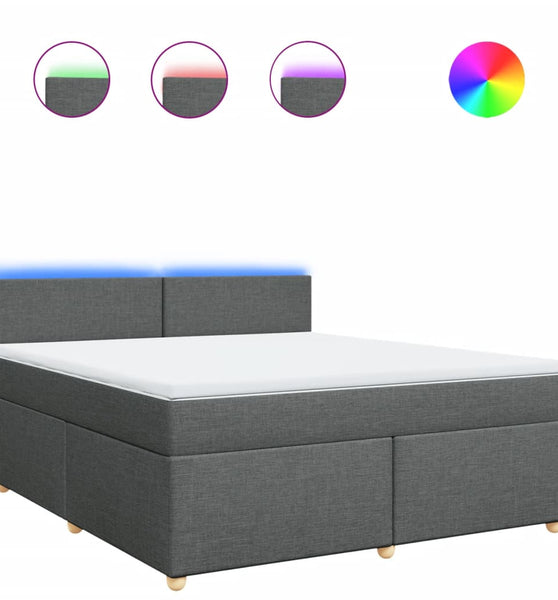 Boxspringbett mit Matratze Dunkelgrau 180x200 cm Stoff