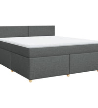 Boxspringbett mit Matratze Dunkelgrau 180x200 cm Stoff