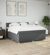 Boxspringbett mit Matratze Dunkelgrau 180x200 cm Stoff