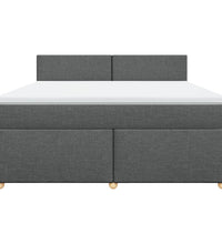 Boxspringbett mit Matratze Dunkelgrau 180x200 cm Stoff