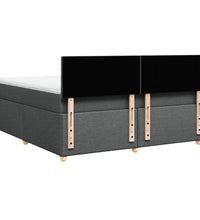 Boxspringbett mit Matratze Dunkelgrau 180x200 cm Stoff