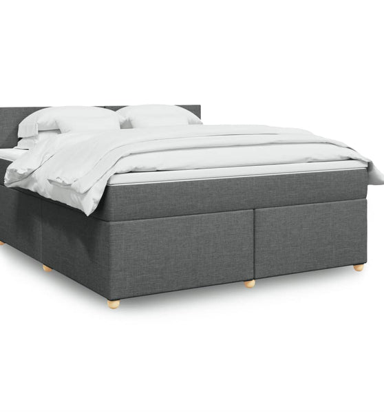 Boxspringbett mit Matratze Dunkelgrau 180x200 cm Stoff