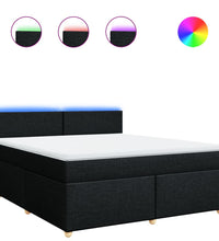 Boxspringbett mit Matratze Schwarz 180x200 cm Stoff