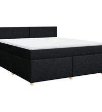 Boxspringbett mit Matratze Schwarz 180x200 cm Stoff
