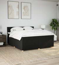 Boxspringbett mit Matratze Schwarz 180x200 cm Stoff