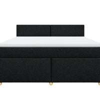 Boxspringbett mit Matratze Schwarz 180x200 cm Stoff