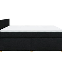 Boxspringbett mit Matratze Schwarz 180x200 cm Stoff