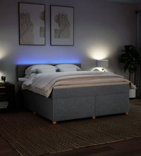 Boxspringbett mit Matratze Hellgrau 180x200 cm Stoff