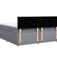 Boxspringbett mit Matratze Hellgrau 180x200 cm Stoff