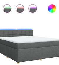 Boxspringbett mit Matratze Dunkelgrau 180x200 cm Stoff
