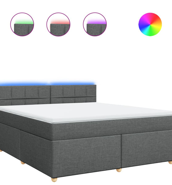 Boxspringbett mit Matratze Dunkelgrau 180x200 cm Stoff