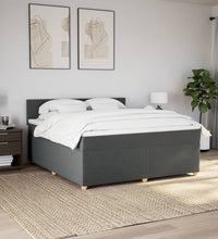 Boxspringbett mit Matratze Dunkelgrau 180x200 cm Stoff