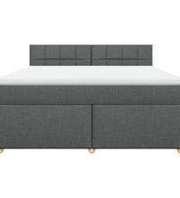 Boxspringbett mit Matratze Dunkelgrau 180x200 cm Stoff