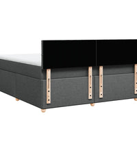 Boxspringbett mit Matratze Dunkelgrau 180x200 cm Stoff