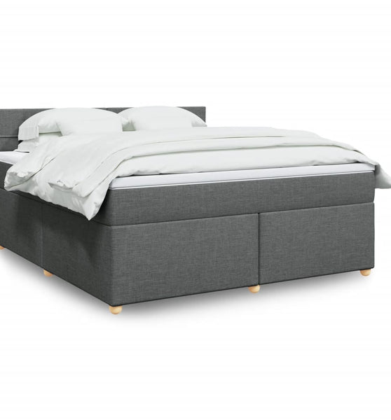 Boxspringbett mit Matratze Dunkelgrau 180x200 cm Stoff