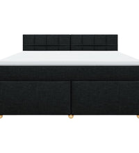 Boxspringbett mit Matratze Schwarz 180x200 cm Stoff