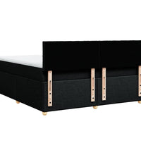 Boxspringbett mit Matratze Schwarz 180x200 cm Stoff
