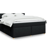 Boxspringbett mit Matratze Schwarz 180x200 cm Stoff