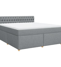 Boxspringbett mit Matratze Hellgrau 180x200 cm Stoff
