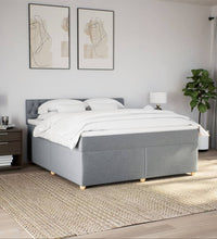 Boxspringbett mit Matratze Hellgrau 180x200 cm Stoff