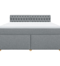 Boxspringbett mit Matratze Hellgrau 180x200 cm Stoff