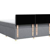 Boxspringbett mit Matratze Hellgrau 180x200 cm Stoff