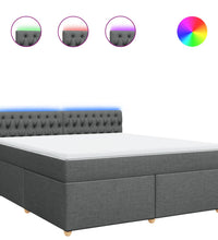 Boxspringbett mit Matratze Dunkelgrau 180x200 cm Stoff