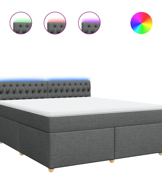 Boxspringbett mit Matratze Dunkelgrau 180x200 cm Stoff