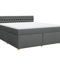 Boxspringbett mit Matratze Dunkelgrau 180x200 cm Stoff