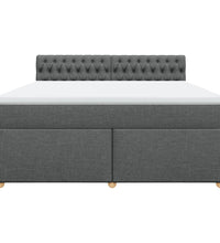 Boxspringbett mit Matratze Dunkelgrau 180x200 cm Stoff