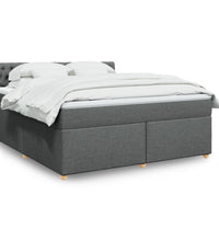 Boxspringbett mit Matratze Dunkelgrau 180x200 cm Stoff