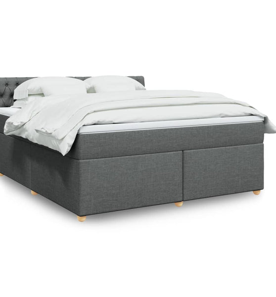 Boxspringbett mit Matratze Dunkelgrau 180x200 cm Stoff