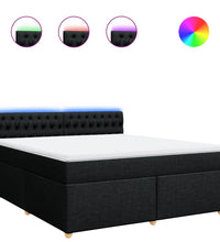Boxspringbett mit Matratze Schwarz 180x200 cm Stoff