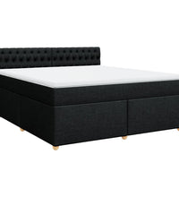 Boxspringbett mit Matratze Schwarz 180x200 cm Stoff