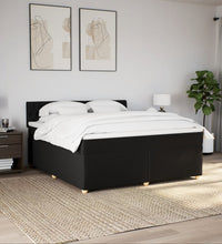 Boxspringbett mit Matratze Schwarz 180x200 cm Stoff