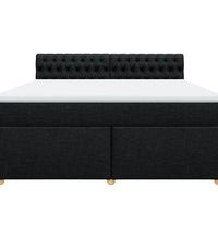 Boxspringbett mit Matratze Schwarz 180x200 cm Stoff