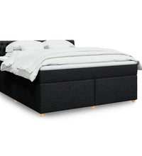 Boxspringbett mit Matratze Schwarz 180x200 cm Stoff