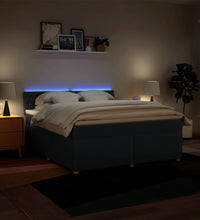 Boxspringbett mit Matratze Blau 180x200 cm Stoff