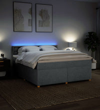 Boxspringbett mit Matratze Hellgrau 180x200 cm Stoff
