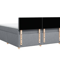 Boxspringbett mit Matratze Hellgrau 180x200 cm Stoff