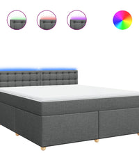 Boxspringbett mit Matratze Dunkelgrau 180x200 cm Stoff