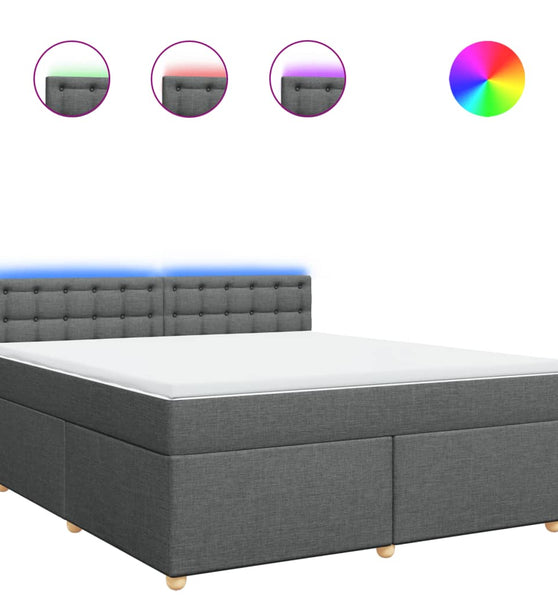 Boxspringbett mit Matratze Dunkelgrau 180x200 cm Stoff